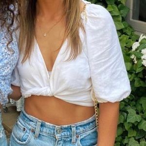 Abercrombie XXS white tie crop top